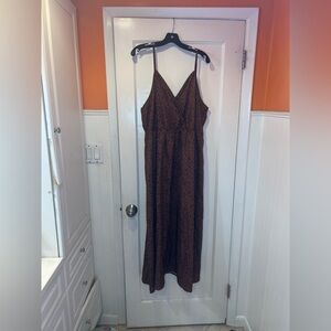 SHEIN Brown Spaghetti Strap Maxi Dress